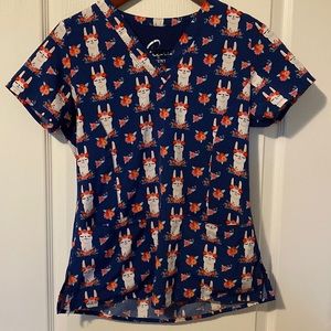 Prints by Maevn scrub top